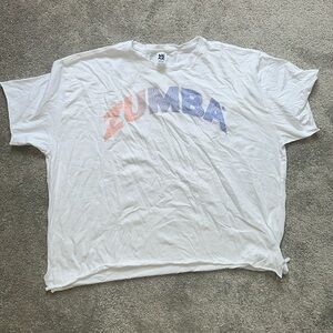 Oversized white boxy Zumba Tee shirts